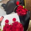 Velvet rose floral earring - View 2 | Tomis Store Nigeria