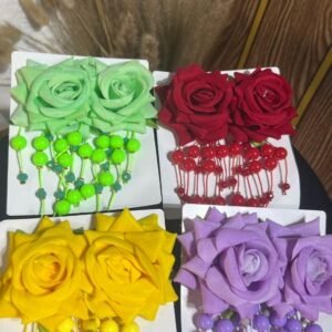 Dropping Pearl Floral Earring - View 3 | Tomis Store Nigeria