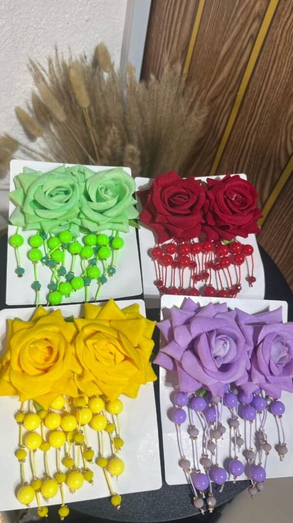 Dropping Pearl Floral Earring - View 3 | Tomis Store Nigeria