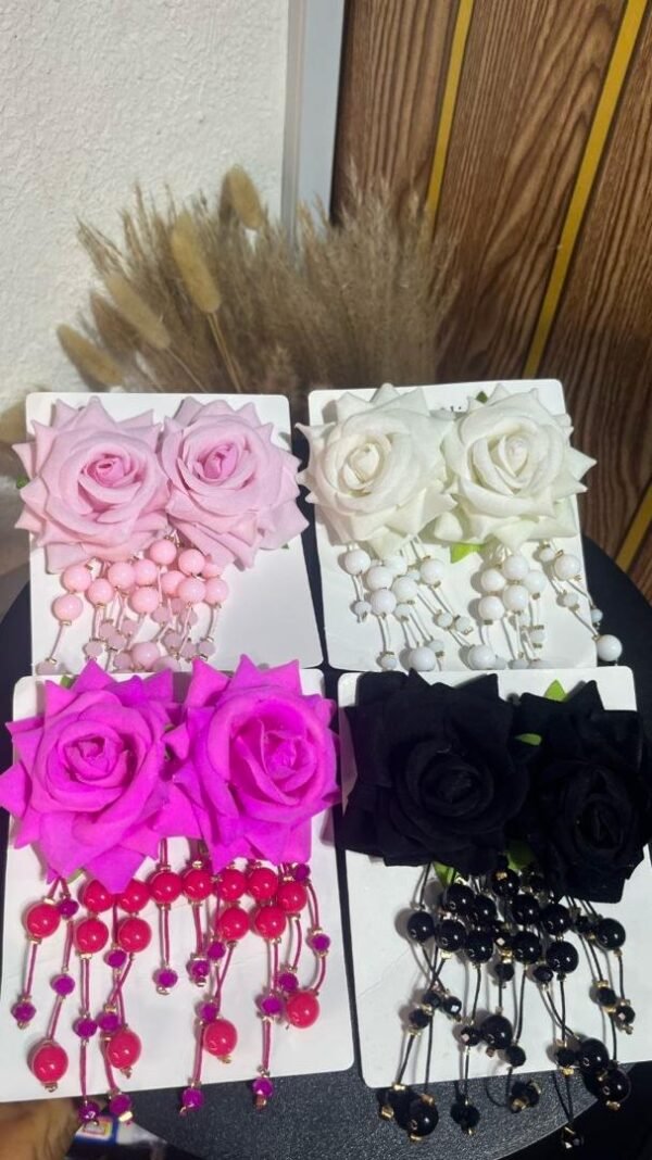 Dropping Pearl Floral Earring - View 2 | Tomis Store Nigeria