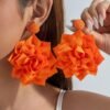 Orange floral earring - View 1 | Tomis Store Nigeria