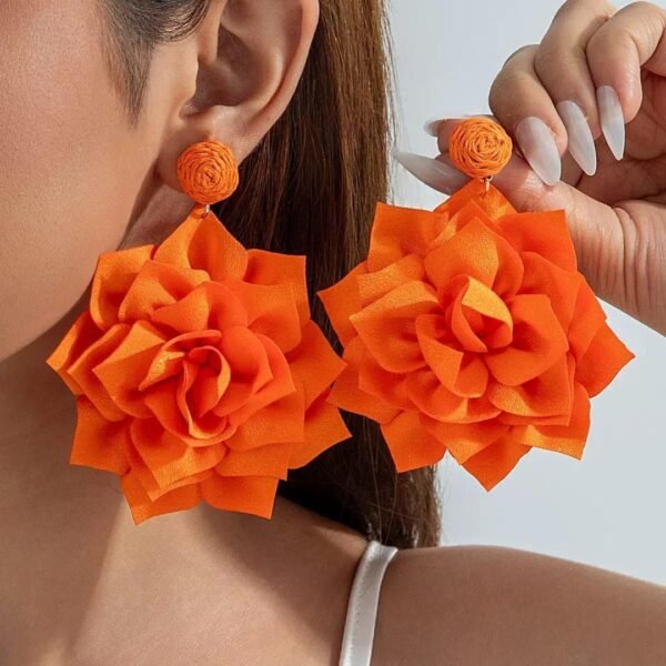 Orange floral earring - View 1 | Tomis Store Nigeria
