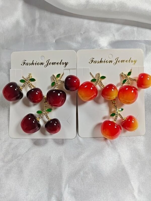 Bold Cherry earrings - View 4 | Tomis Store Nigeria